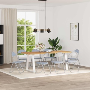 vidaXL Сгъваем стол 8 бр. Изкуствена Сив 48 x 43, 5 x 81 см (42029052)