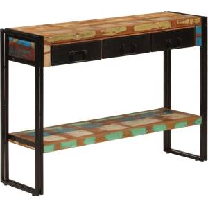 vidaXL Конзолна маса, 110x30x76 cм, регенерирано дърво масив (348158)
