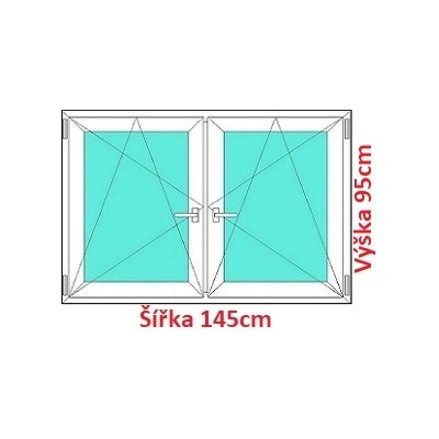 Soft Dvojkrídlové plastové okno 145x95 cm, OS+OS, so stĺpikom