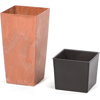 Prosperplast URBI SQUARE BETON EFFECT květináč terakota 32,5 cm