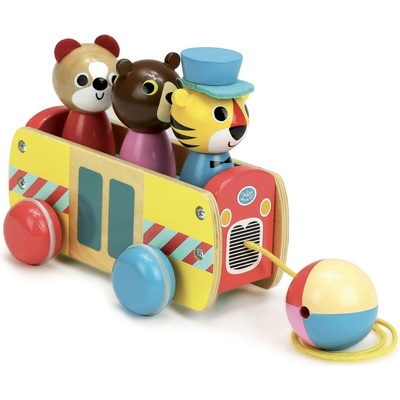 Vilac drevený ťahacie autobus so zvieratkami