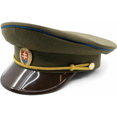 Brigadýrka SK zlatý odznak, kšilt plast, modrá linka ZELENÁ vel. 53