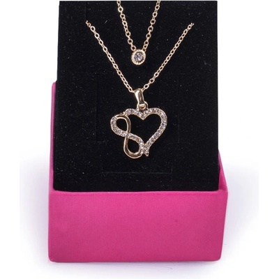 Base Дамско двойно колие с елемент сърце - Златисто 20210835688 (365789_Златист)