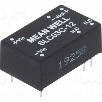 MEAN WELL SLC03C-12 Měnič: DC/DC; 3W; Uvst: 36÷75VDC; Uvýst: 12VDC; Ivýst: 250mA; DIP16