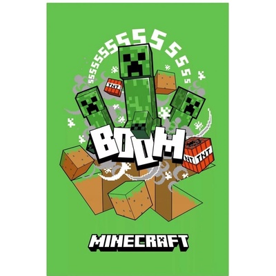 Jerry Fabrics Fleecová deka Minecraft Creepers Boom