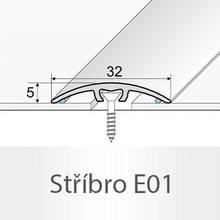 Profil Team Přechodový profil stříbro E01 0,93 m 32mm