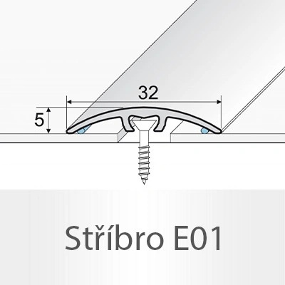 Profil Team Přechodový profil stříbro E01 0,93 m 32mm