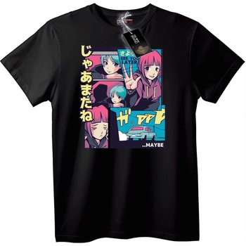 NOONEBRAND Тениска Аниме До Скоро - 2XL, Black
