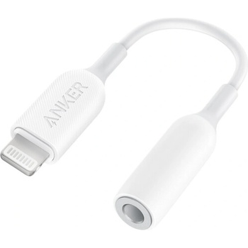 Anker Адаптер от Lightning към 3.5 мм аудио жак за устройства с Lightning порт (10 см) - Anker MFi Lightning to 3.5 mm Audio Adapter (бял) (A8193H21)