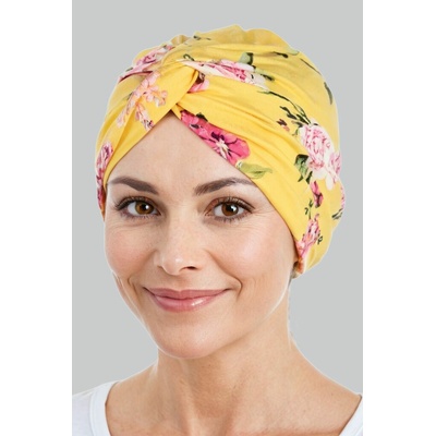 Aradesa dámský turban Floral žlutý
