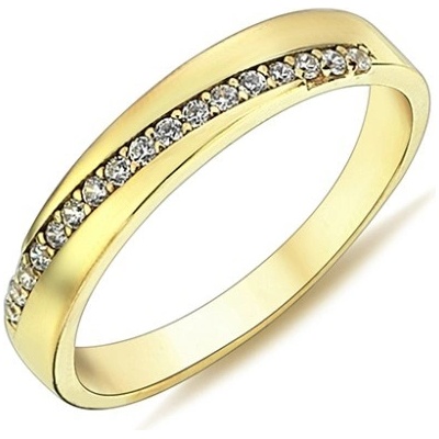 Diante Zlatý prsten s bílým kamenem 59631066