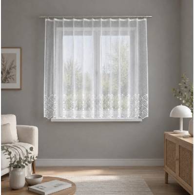 Dekorační žakárová záclona s řasící páskou ATTARA 170 bílá 300x170 cm MyBestHome