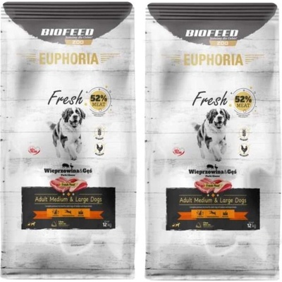 Biofeed Euphoria Fresh Adult Medium & Large Pork with goose 12 kg