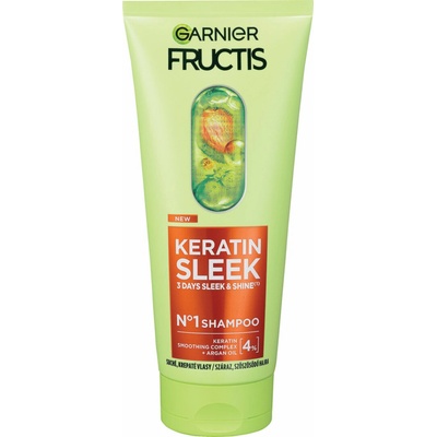 Garnier Fructis Keratin Sleek šampón na suché a krepovité vlasy 200 ml