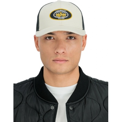 Alpha Industries World Trucker Cap šiltovka bone white béžová