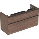 Geberit Долен шкаф Geberit Smyle Square за двойна окачена мивка, орех, 2 чекмеджета, 119 см (500.356.JR.1)