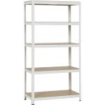 Carmen Метален стелаж Carmen CR-1016 - 180х90х45 см, до 250 кг на рафт - бял (3580556) - tierradesign
