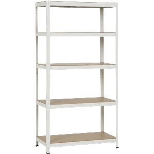 Carmen Метален стелаж Carmen CR-1016 - 180х90х45 см, до 250 кг на рафт - бял (3580556) - tierradesign