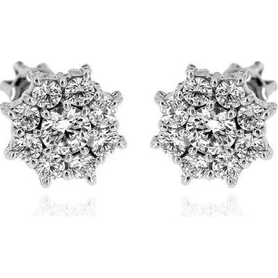 Zlatnictví U Kostela stříbrné náušnice bílé kytičky 572b