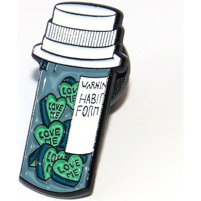 BeCool brož Elixír závislosti plný lásky Varování potřebuji abys mě miloval/a Warning Habbit form Love me! Chci lásku! 3316