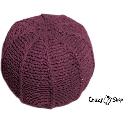CrazyShop pletený PUF MELON vínová