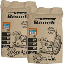 BENEK Super Corn Cat Kukuričná podstielka pre mačky s vôňou morského vánku 2 x 25 l