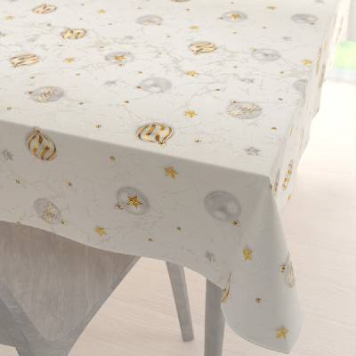 Biante vianočný obdĺžnikový obrus Parma PM-138 Strieborno-zlaté vianočné banky na strieborno-krémovom 120x200 cm