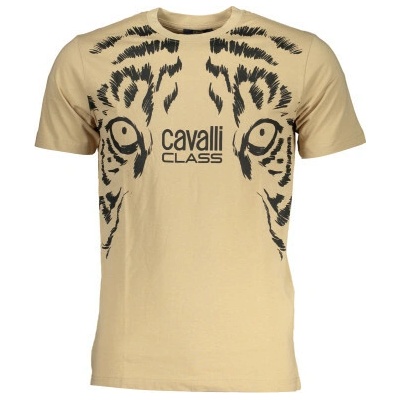 Cavalli Class stylové pánské tričko s krátkým rukávem Beige