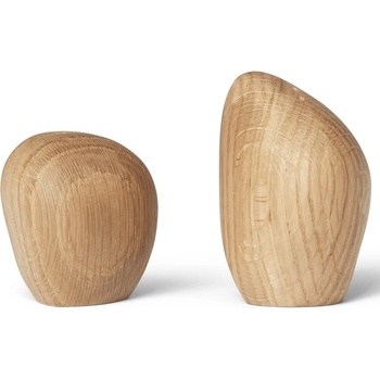 ferm LIVING Комплект солница и пиперник CAIRN, комплект от 2 бр. , прозрачен кафяв, дърво, твърди LIVING (FERM1104269610)