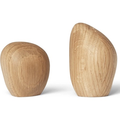 ferm LIVING Комплект солница и пиперник CAIRN, комплект от 2 бр. , прозрачен кафяв, дърво, твърди LIVING (FERM1104269610)