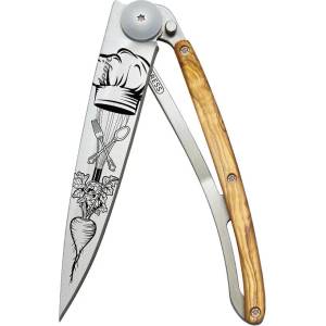 DEEJO 1cb065 tattoo / Ултралеко джобно ножче с дръжка от маслинено дърво (1cb065)