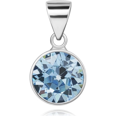 Šperky Eshop Stříbrný přívěsek výrazný modrý křišťál Swarovski kulatého tvaru G07.13