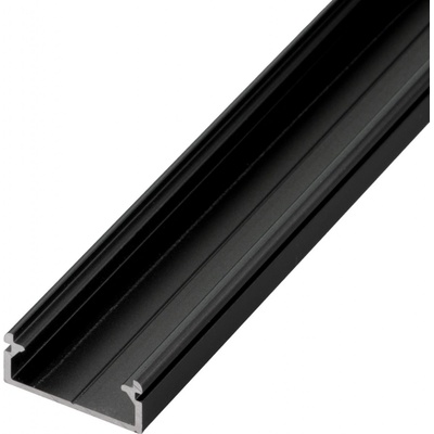 LED profil N14C - nástěnný černý - Profil bez krytu 1m