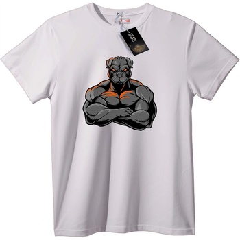 NOONEBRAND Тениска Мускулест Питбул - M, White