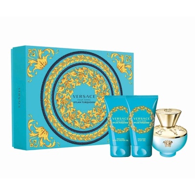 Versace Dylan Turquoise Подаръчен комплект за жени Размер EDT 50 ml + 50 ml душ гел + 50 ml лосион за тяло