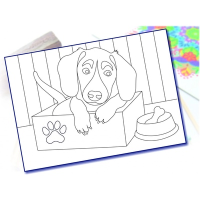 Radost v písku Šablona na pískování pes jezevčík A5 148 x 210 mm – Zboží Dáma