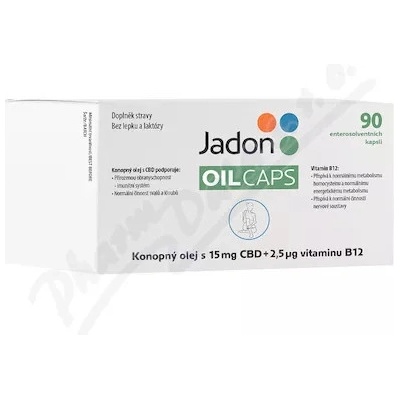 Jadon olejové kapsuly CBD s konopným olejom 15mg CBD+B12 90 kapsúl