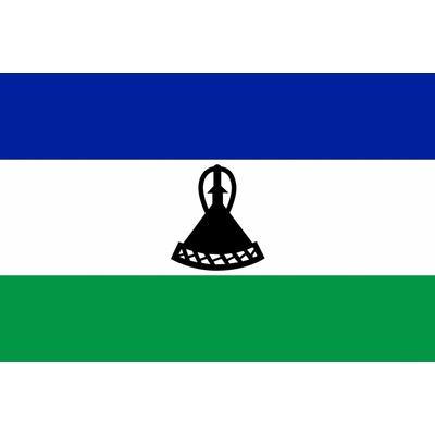 Lesotho vlajka - 30 x 45 cm - tunel, karabina