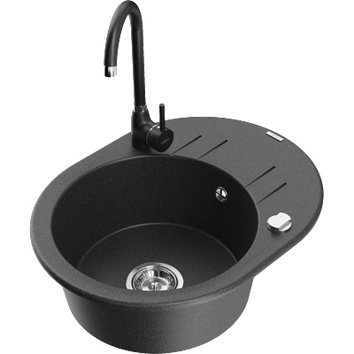 Mexen Kevin гранитна кухненска мивка с една камера с дъска и кухненски (6517-76-670200-70)