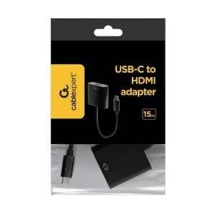 Gembird CableXpert USB-C auf HDMI Adapter Schwarz A-CM-HDMIF-01