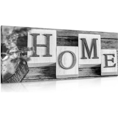 Obraz písmenka Home v čiernobielom prevedení