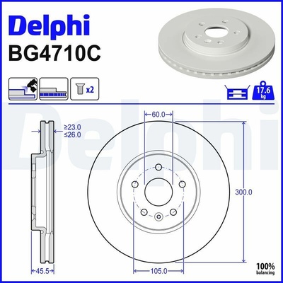 Brzdový kotúč DELPHI BG4710C