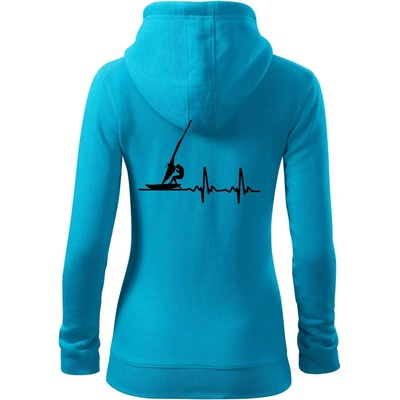 EKG Windsurfing dámská mikina trendy zipper s kapucí Světlý tyrkys – Zboží Mobilmania