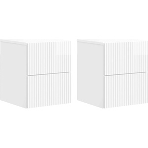 vidaXL Спален шкаф с монтаж на стена 2 бр. Бял гланц 33 x 34, 5 x 40 см (898474)