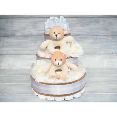 Pastell decor Plenkový dort pro dvojčátka Neutrální: Vel. 2 - Miminko váží 3 až 6 kg