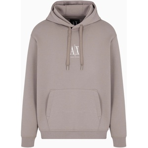 Giorgio Armani Суичър Armani Exchange Mens Icon Embroidered Cotton Over the Head Hoodie - Driftwood