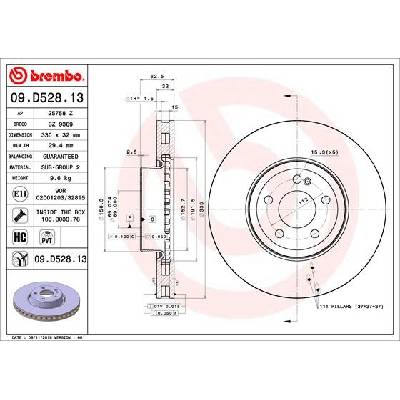 BREMBO Brzdový kotúč 09D52813
