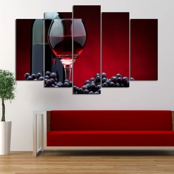 Vivid Home Декоративни панели Vivid Home от 5 части, Вино, PVC, 110x65 см, Стандартна форма №0907