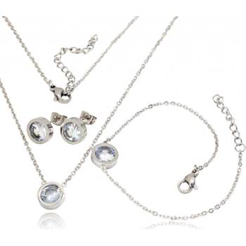 Linda's Jewelry sada šperkov Flat Circle chirurgická oceľ IS024