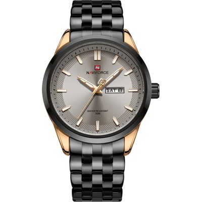 Curren Мъжки часовник Naviforce Twingle, Неръждаема стомана, Черен / Розово Злато (NAVIFORCE-9203-BLACK-ROSEGOLD)